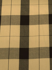 Black/Ginger Ale 100% Cotton Plaid Weave Twill Bottom Weight Woven - NY Designer - 58W