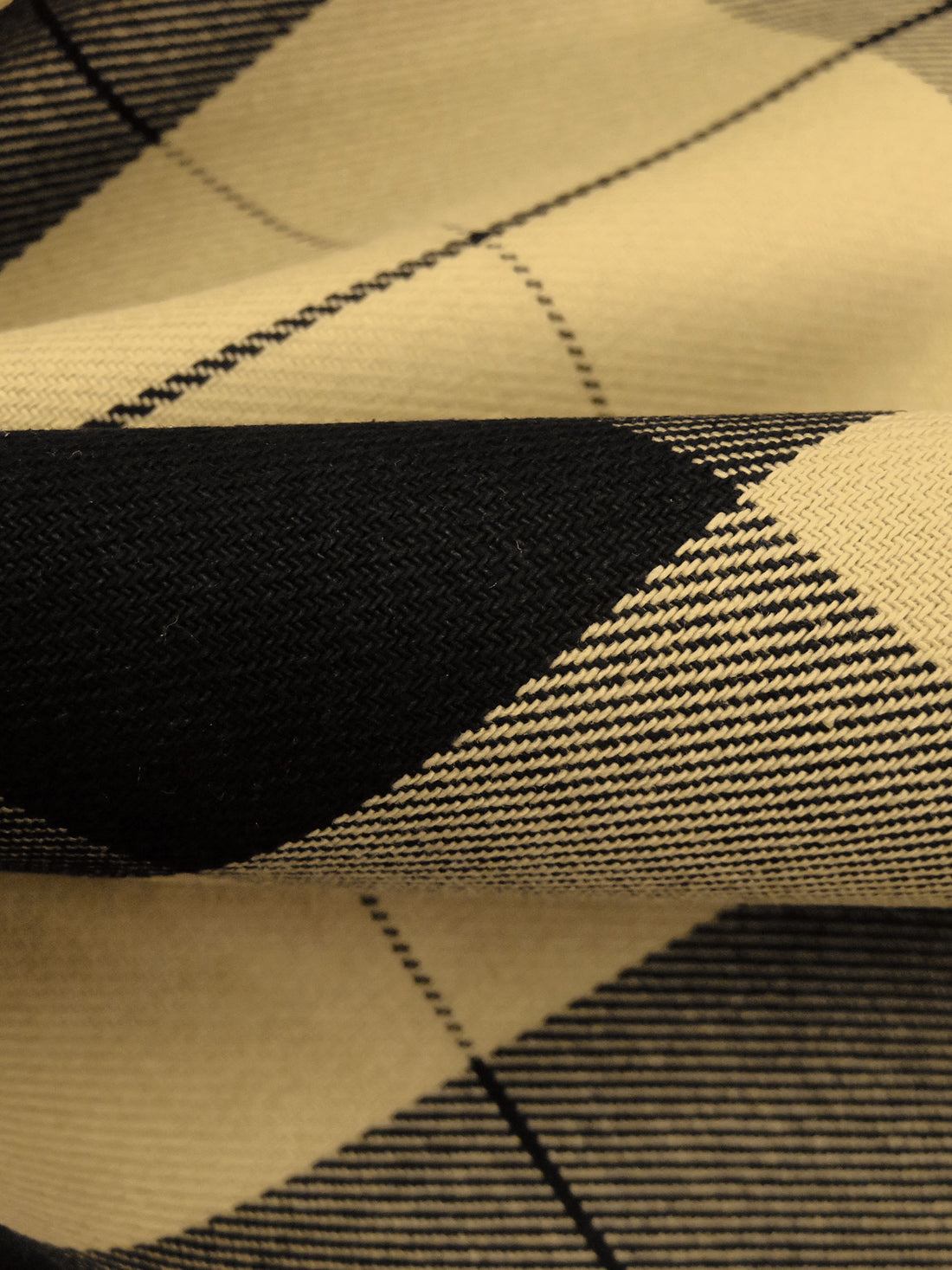 Black/Ginger Ale 100% Cotton Plaid Weave Twill Bottom Weight Woven - NY Designer - 58W