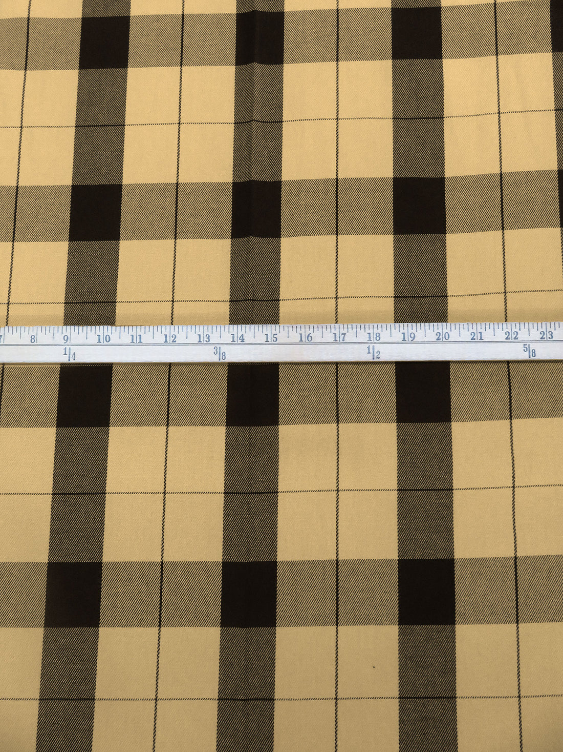 Black/Ginger Ale 100% Cotton Plaid Weave Twill Bottom Weight Woven - NY Designer - 58W
