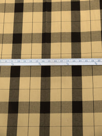 Black/Ginger Ale 100% Cotton Plaid Weave Twill Bottom Weight Woven - NY Designer - 58W