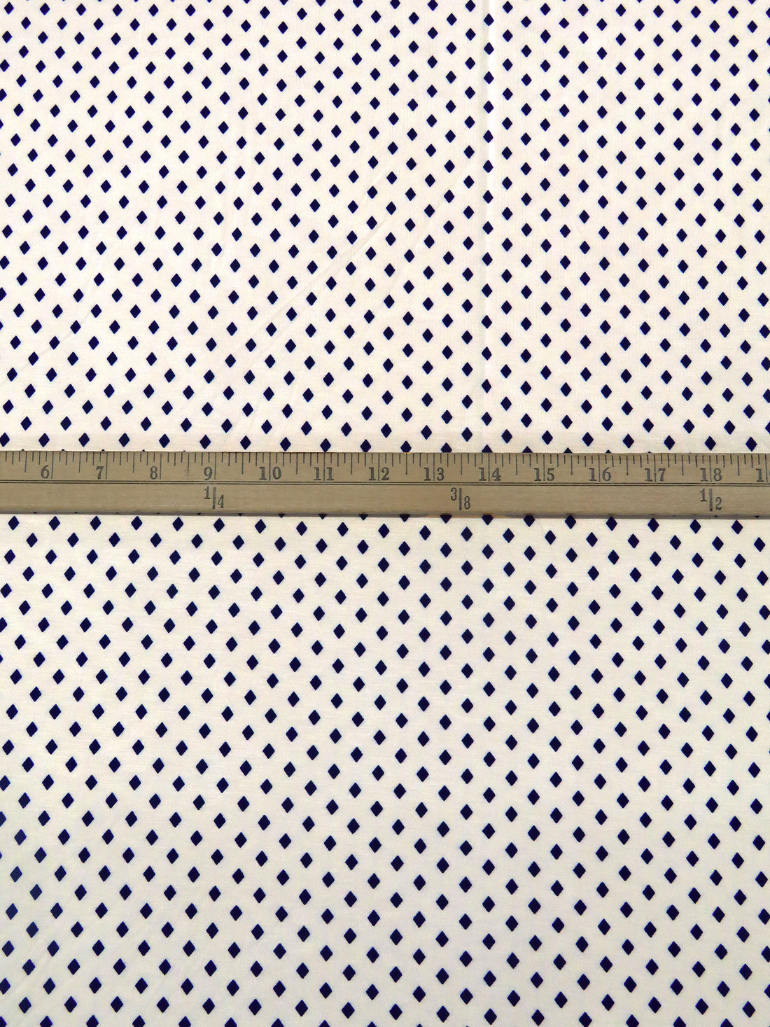 Almond/Midnight Blue Modal/Lycra Diamond Dot Print Jersey Knit - NY Designer - 52W
