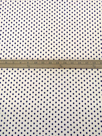 Almond/Midnight Blue Modal/Lycra Diamond Dot Print Jersey Knit - NY Designer - 52W