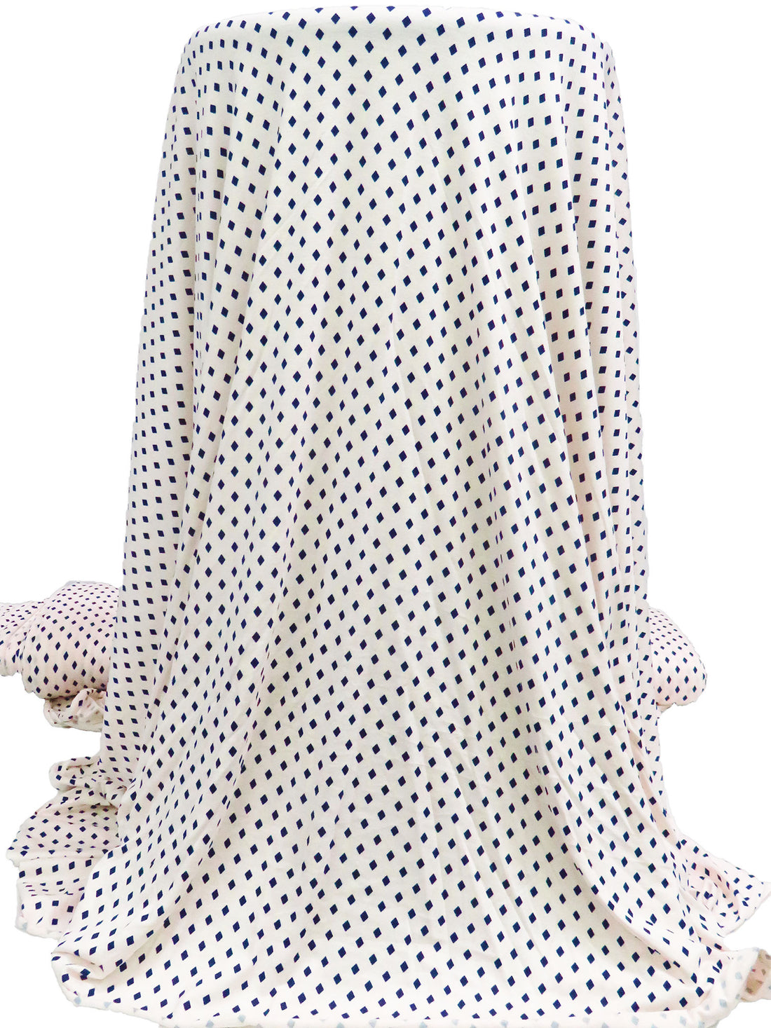 Almond/Midnight Blue Modal/Lycra Diamond Dot Print Jersey Knit - NY Designer - 52W