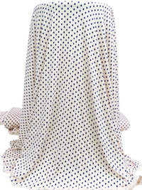 Almond/Midnight Blue Modal/Lycra Diamond Dot Print Jersey Knit - NY Designer - 52W