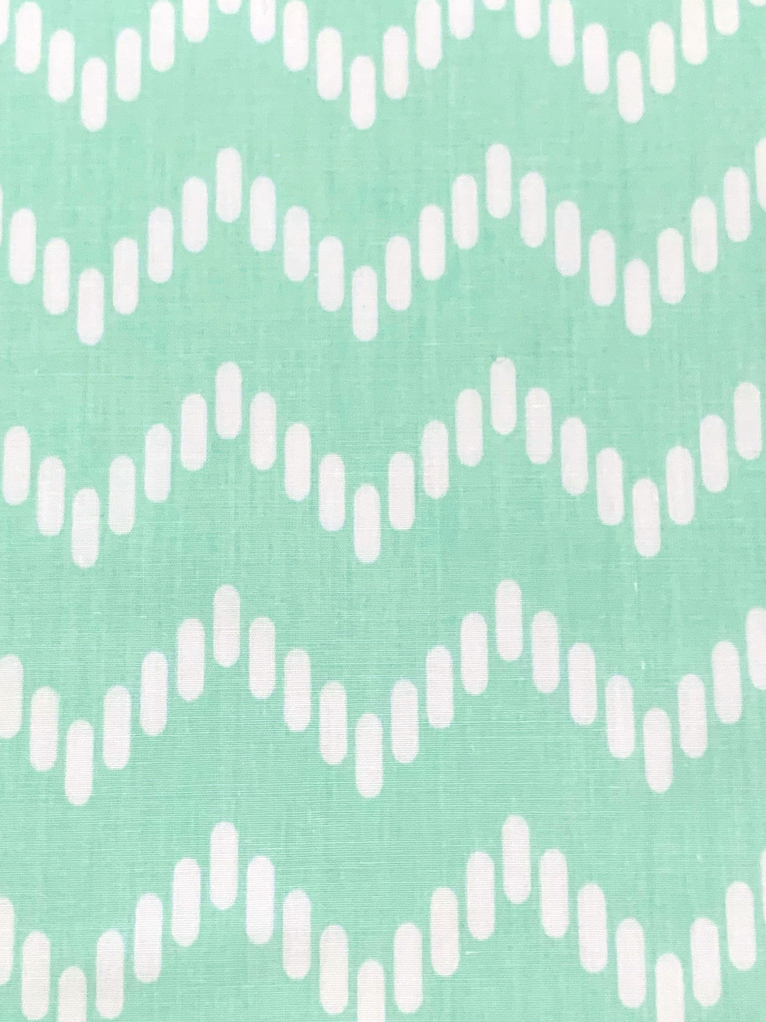 Soft Sea Glass Green/White Polyester/Cotton Chevron Print Broadcloth 58W