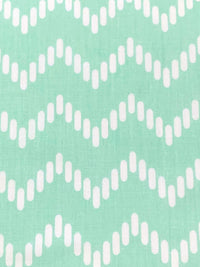 Soft Sea Glass Green/White Polyester/Cotton Chevron Print Broadcloth 58W