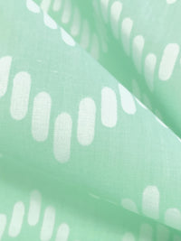 Soft Sea Glass Green/White Polyester/Cotton Chevron Print Broadcloth 58W