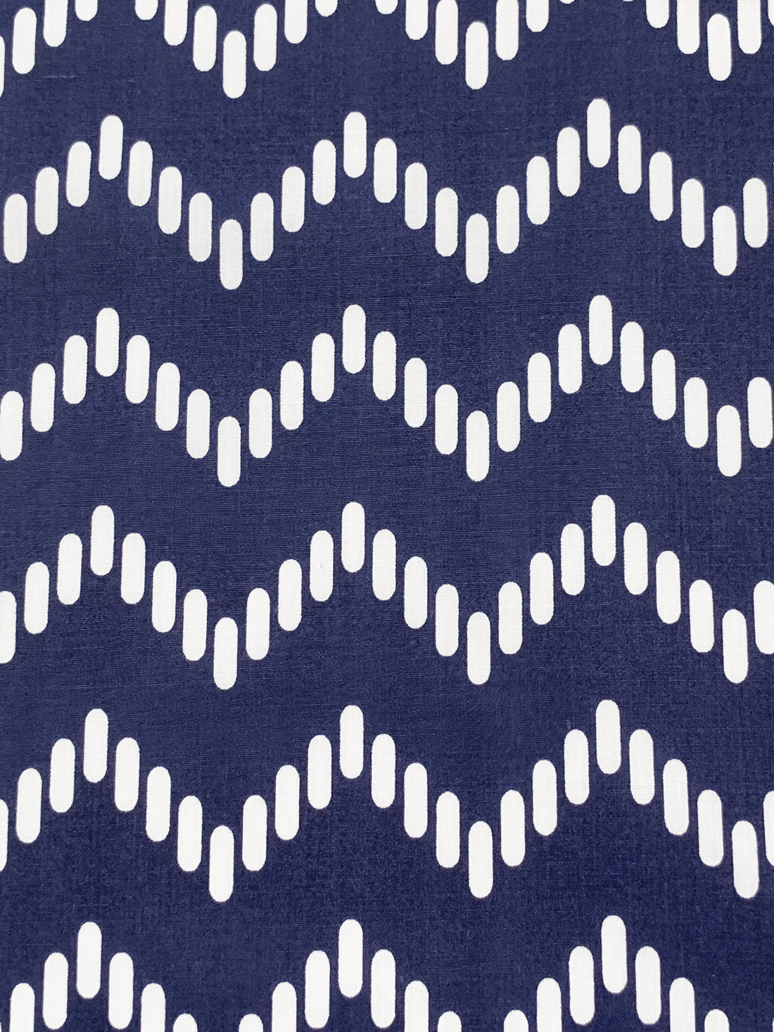 Navy/White Polyester/Cotton Chevron Print Broadcloth 58W