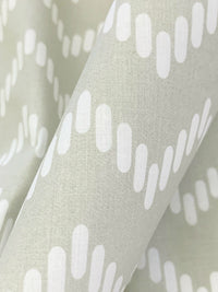 Stone Gray/White Polyester/Cotton Chevron Print Broadcloth 58W