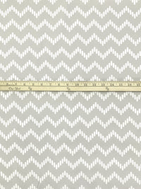 Stone Gray/White Polyester/Cotton Chevron Print Broadcloth 58W