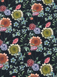 Dark Gunmetal Gray/Fern Green/Apricot/Multi Modal/Lycra Mixed Floral Print Jersey Knit 52W