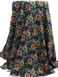 Dark Gunmetal Gray/Fern Green/Apricot/Multi Modal/Lycra Mixed Floral Print Jersey Knit 52W