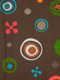 Lychee/Bondi Blue/Pumpkin/Multi Polyester/Cotton Abstract Floral & Shape Print Broadcloth 58W