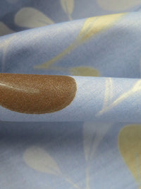 Light Blue Yonder/Khaki/White/Multi Polyester/Cotton Leaf Branch Print Broadcloth 54W