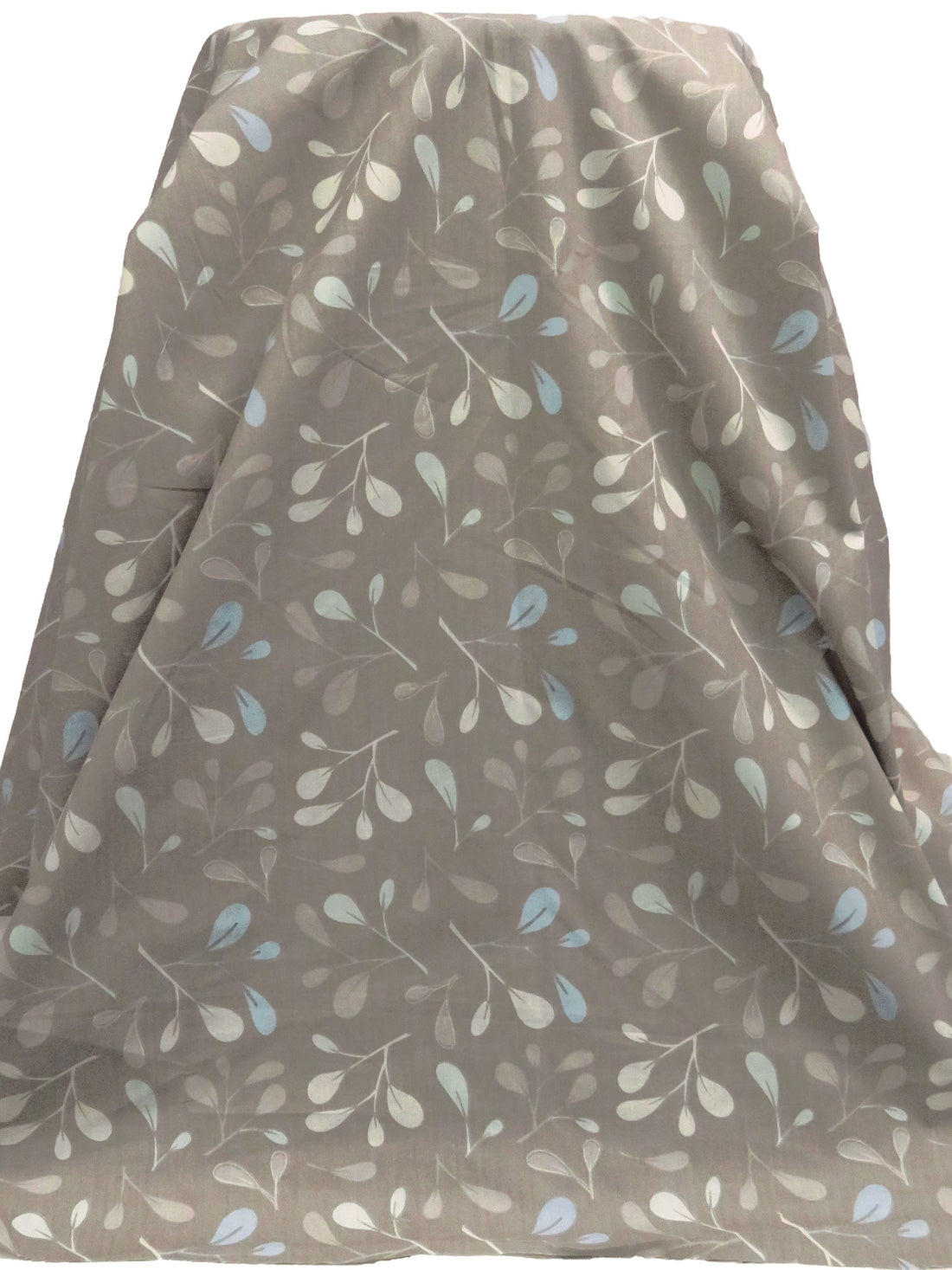 Mud Gray/Pewter Blue/Jet Stream/Multi Polyester/Cotton Leaf Branch Print Broadcloth 52W