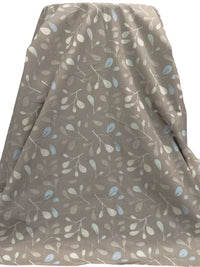 Mud Gray/Pewter Blue/Jet Stream/Multi Polyester/Cotton Leaf Branch Print Broadcloth 52W