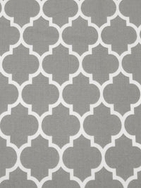 Medium Gray/White Polyester/Cotton Ogee Print Broadcloth 58W