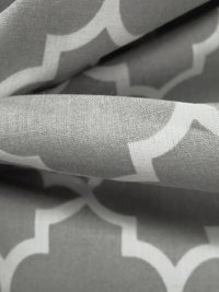 Medium Gray/White Polyester/Cotton Ogee Print Broadcloth 58W