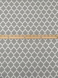 Medium Gray/White Polyester/Cotton Ogee Print Broadcloth 58W