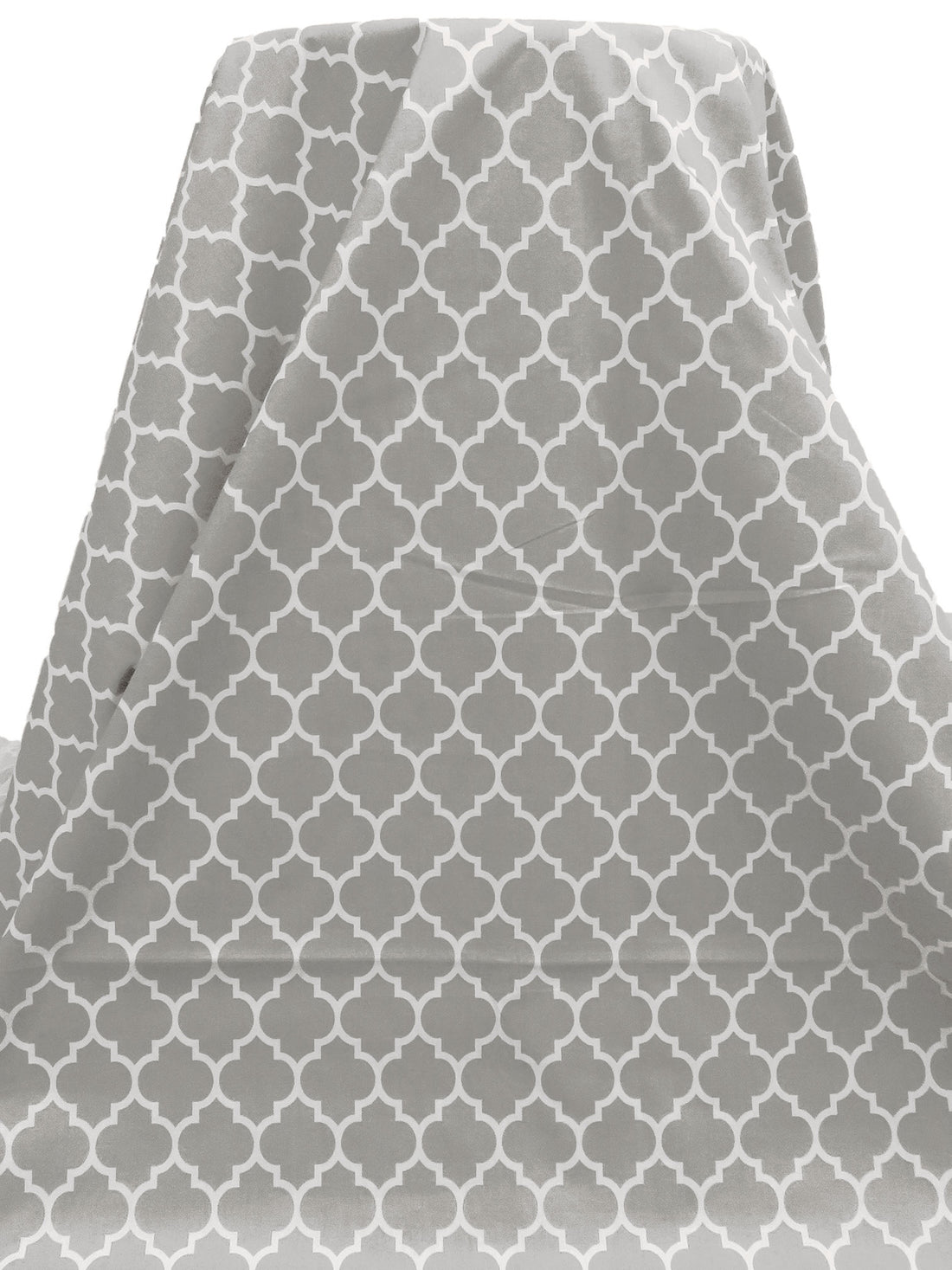 Medium Gray/White Polyester/Cotton Ogee Print Broadcloth 58W