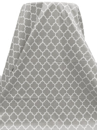 Medium Gray/White Polyester/Cotton Ogee Print Broadcloth 58W
