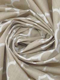 Tan/White Polyester/Cotton Ogee Print Broadcloth 58W