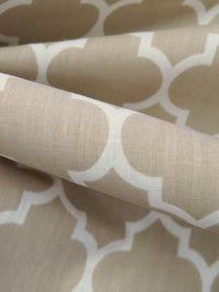 Tan/White Polyester/Cotton Ogee Print Broadcloth 58W