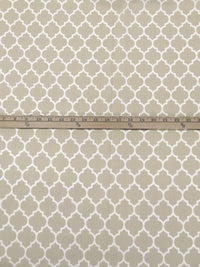 Tan/White Polyester/Cotton Ogee Print Broadcloth 58W