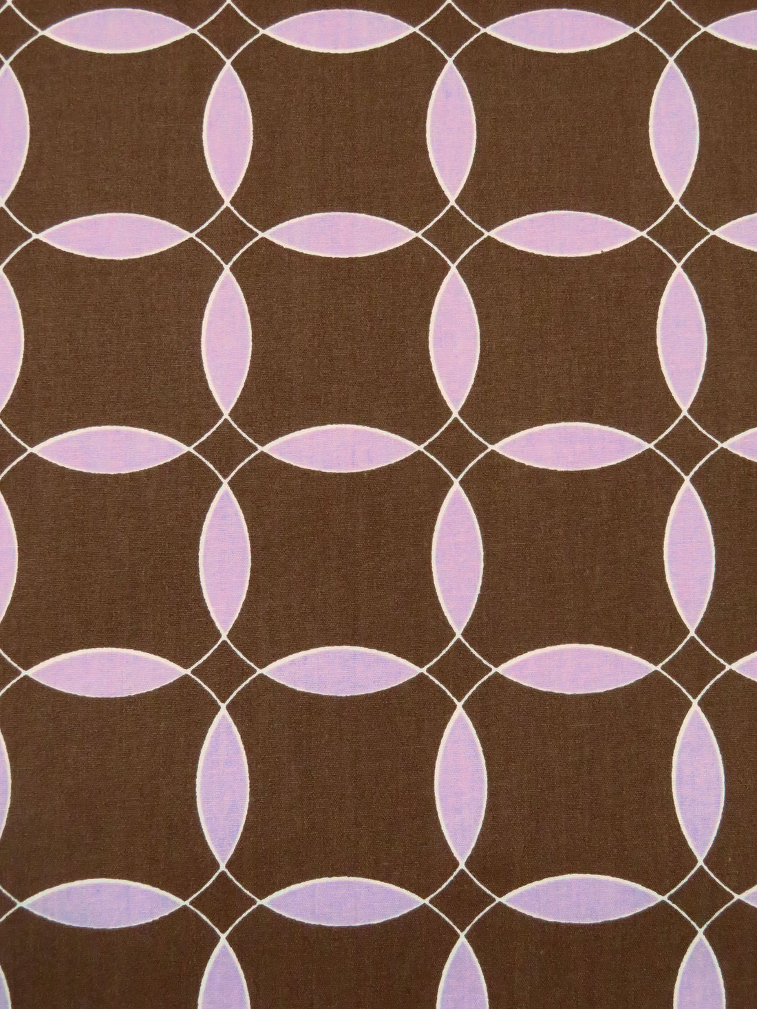 Van Dyke Brown/White/Pink Thistle Polyester/Cotton Geometric Tile Print Broadcloth 60W