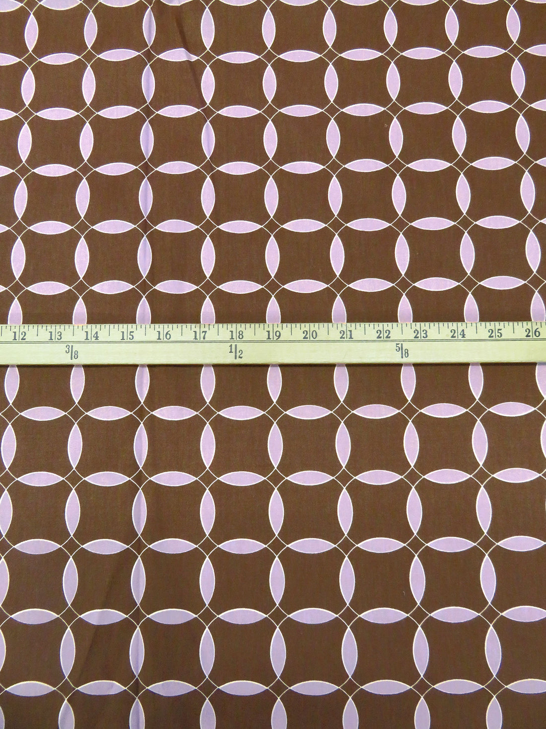 Van Dyke Brown/White/Pink Thistle Polyester/Cotton Geometric Tile Print Broadcloth 60W