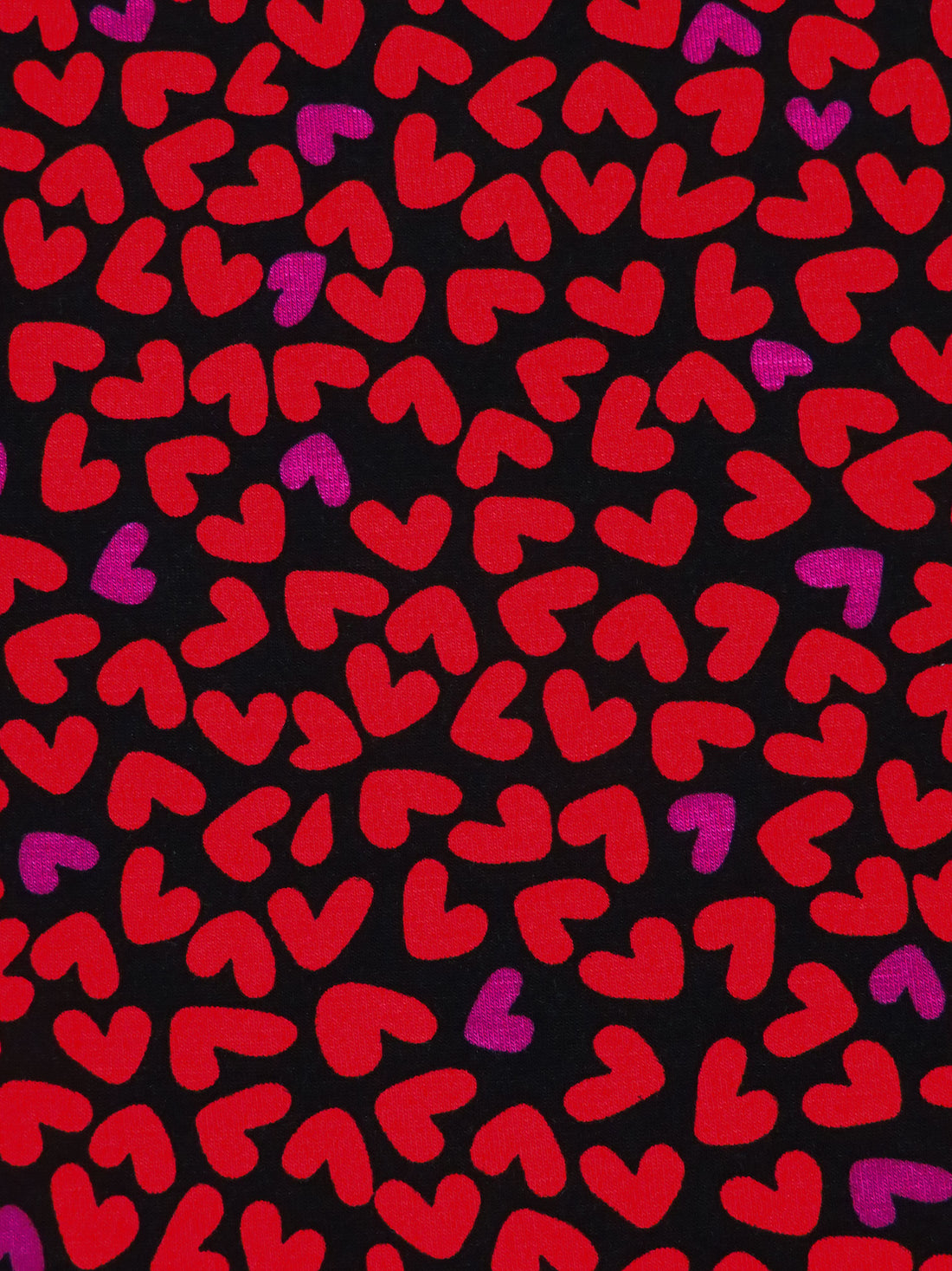 Black/Chili Red/Jazzberry Modal/Lycra Hearts Print Jersey Knit 56W