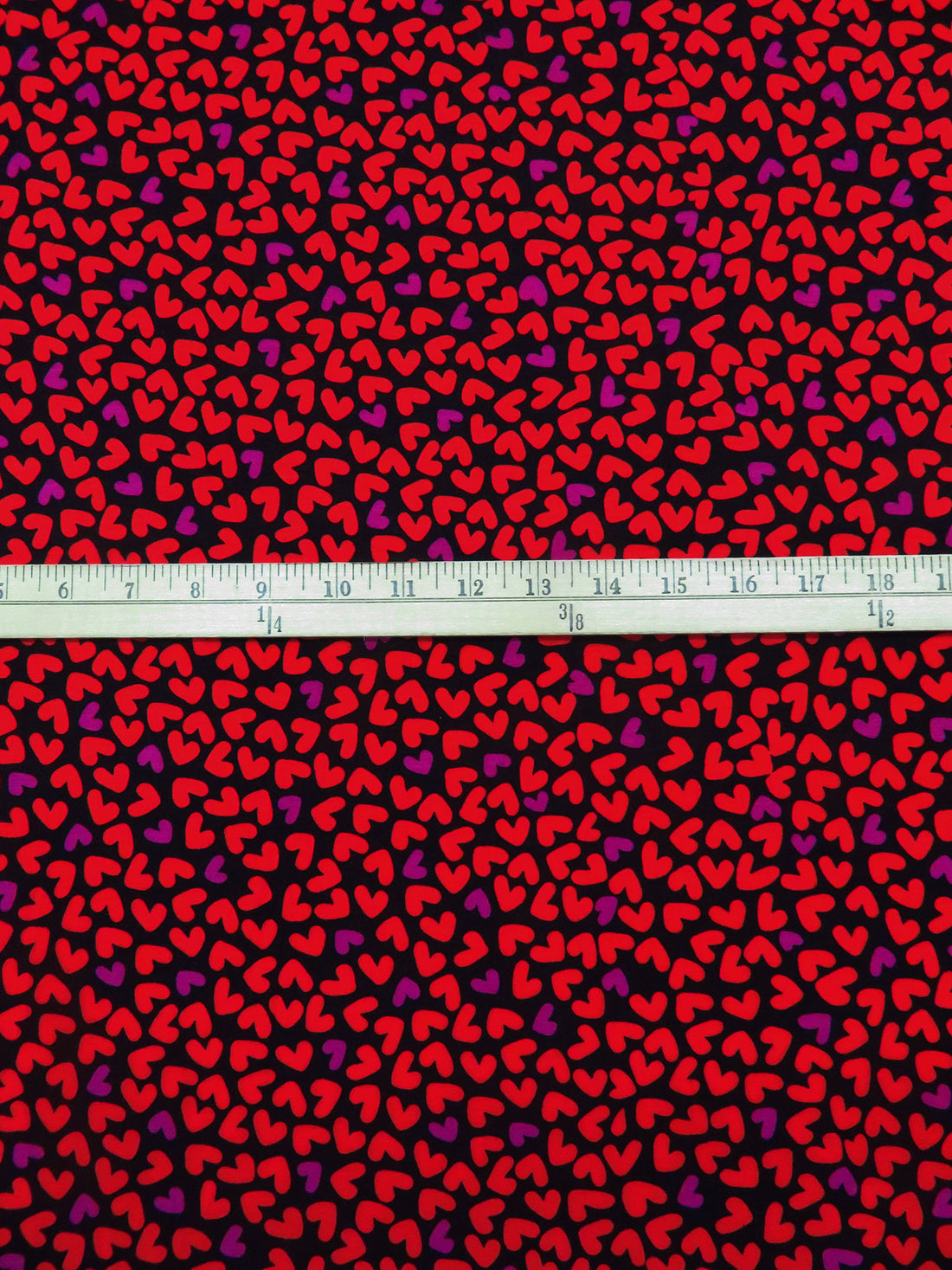 Black/Chili Red/Jazzberry Modal/Lycra Hearts Print Jersey Knit 56W