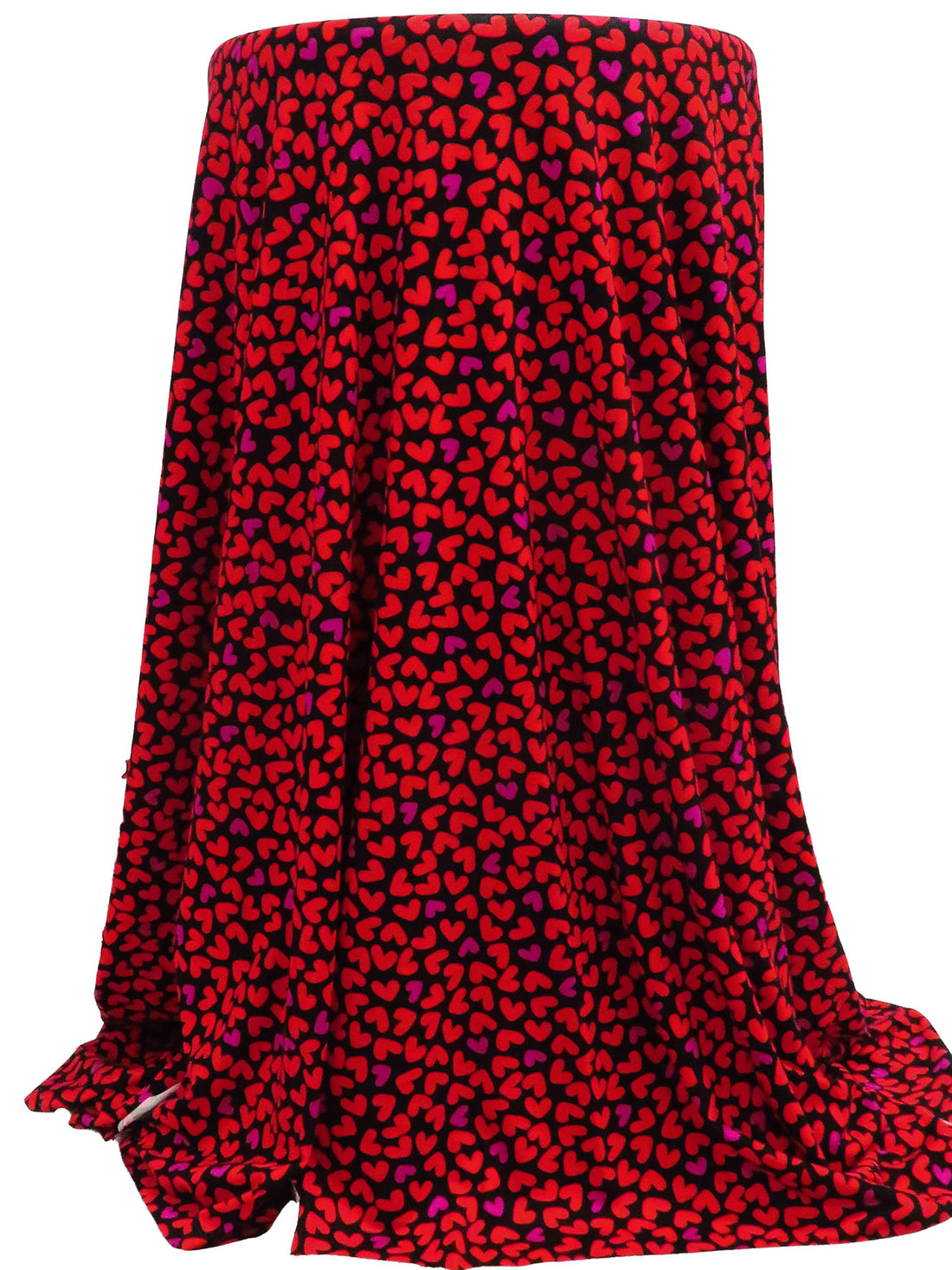 Black/Chili Red/Jazzberry Modal/Lycra Hearts Print Jersey Knit 56W
