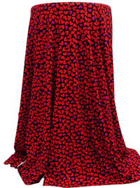 Black/Chili Red/Jazzberry Modal/Lycra Hearts Print Jersey Knit 56W