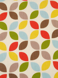 Dairy Cream/Vermilion/Golden Yellow/Multi Polyester/Cotton Retro Geometric Print Broadcloth 58W