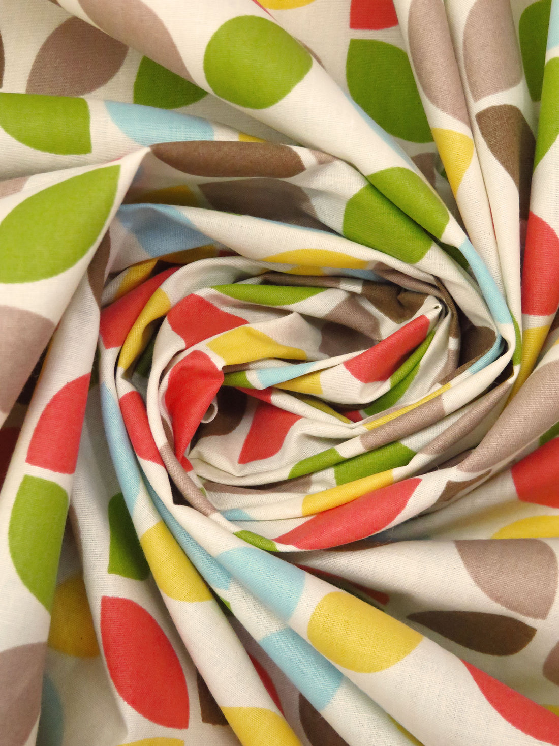 Dairy Cream/Vermilion/Golden Yellow/Multi Polyester/Cotton Retro Geometric Print Broadcloth 58W