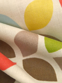 Dairy Cream/Vermilion/Golden Yellow/Multi Polyester/Cotton Retro Geometric Print Broadcloth 58W
