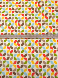 Dairy Cream/Vermilion/Golden Yellow/Multi Polyester/Cotton Retro Geometric Print Broadcloth 58W