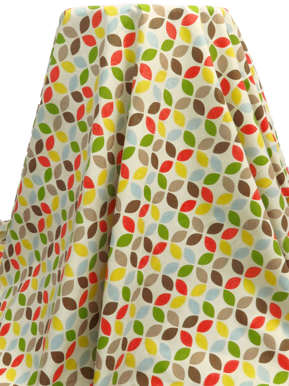 Dairy Cream/Vermilion/Golden Yellow/Multi Polyester/Cotton Retro Geometric Print Broadcloth 58W