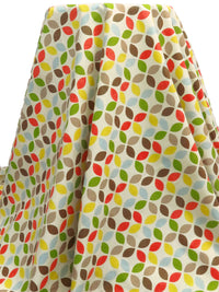 Dairy Cream/Vermilion/Golden Yellow/Multi Polyester/Cotton Retro Geometric Print Broadcloth 58W
