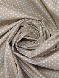 Warm Grullo/White Polyester/Cotton Small Dot Print Broadcloth 58W