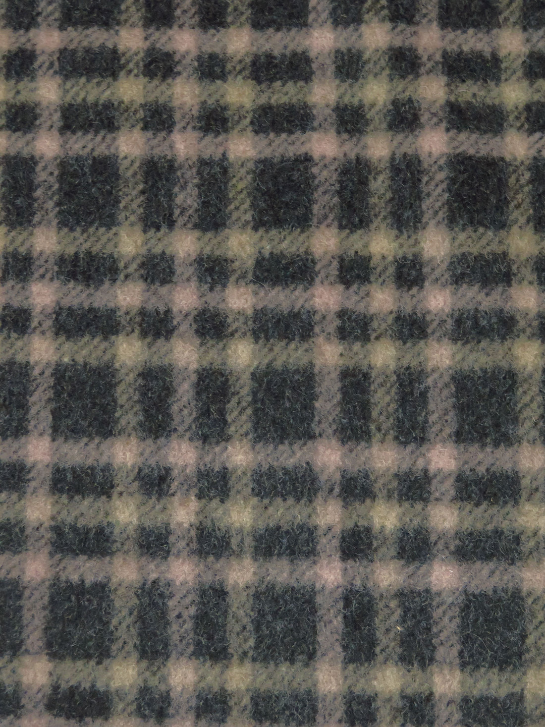 Charcoal/Dark Tan/Muddy Puce 100% Wool Plaid Weave Flannel Coating 58W