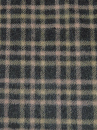 Charcoal/Dark Tan/Muddy Puce 100% Wool Plaid Weave Flannel Coating 58W
