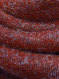 Burnt Red/White Wool/Polyester Chunky Sweater Knit 60W