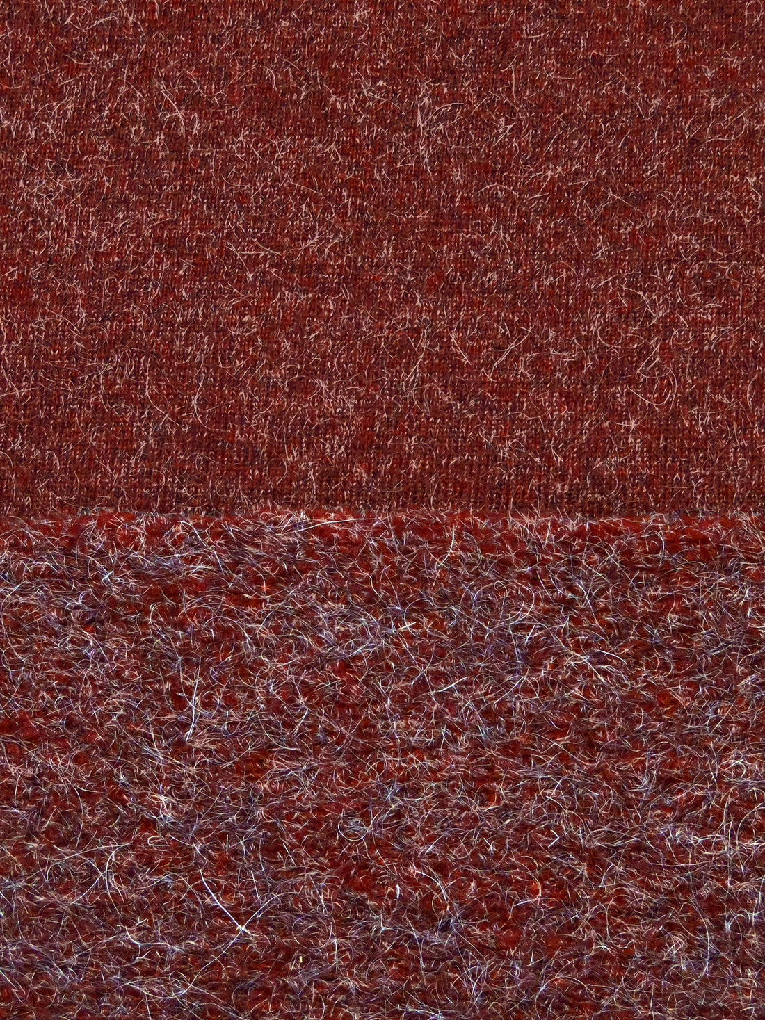 Burnt Red/White Wool/Polyester Chunky Sweater Knit 60W