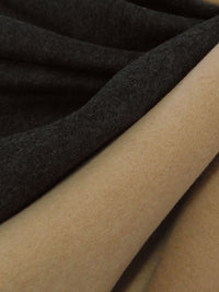 Dark Charcoal/Camel Wool/Polyester Double-Faced Coating 60W
