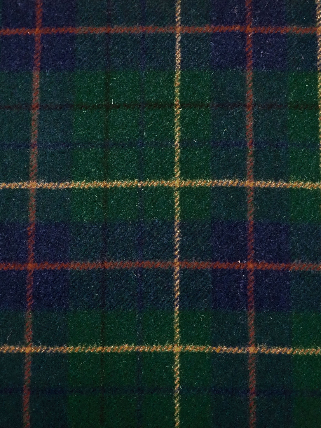 Very Dark Green/Midnight Blue/Dark Goldenrod/Multi 100% Wool Tartan Plain Weave Coating 58W
