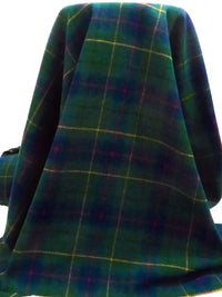 Very Dark Green/Midnight Blue/Dark Goldenrod/Multi 100% Wool Tartan Plain Weave Coating 58W