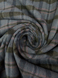 Slate/Old Rose/Rifle Green/Multi 100% Wool Plaid Weave Coating 60W