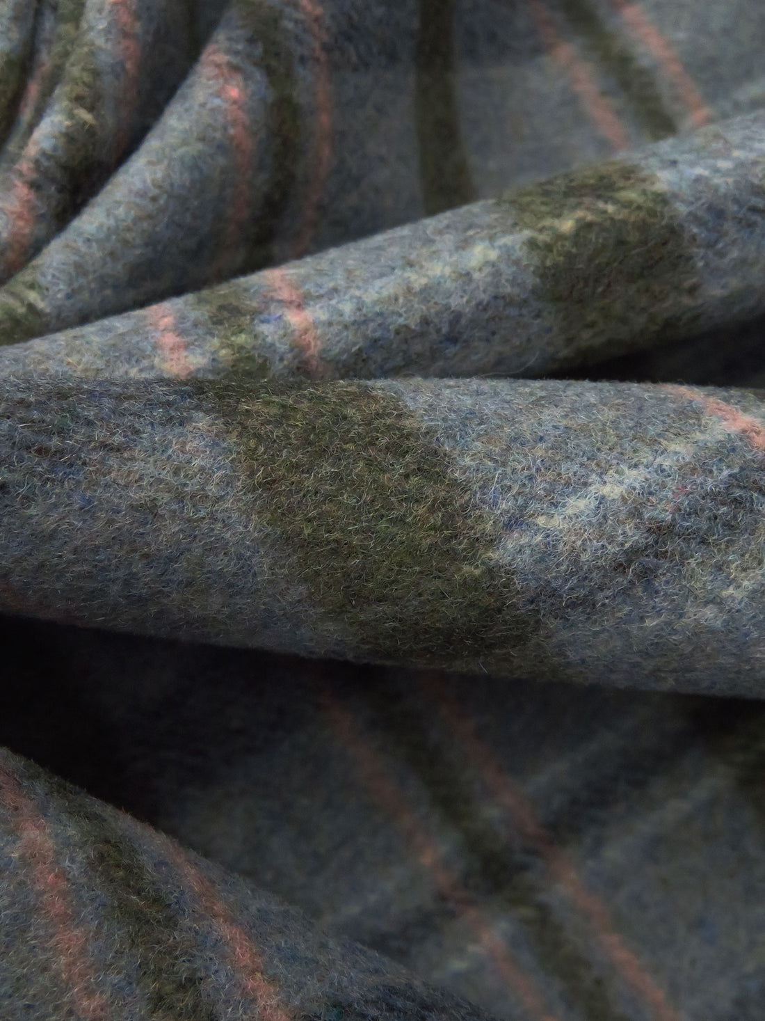 Slate/Old Rose/Rifle Green/Multi 100% Wool Plaid Weave Coating 60W